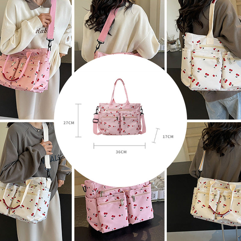 🍒Totebag med kirsebærtrykk