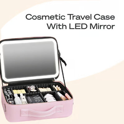 Bærbar kosmetikkveske med stor kapasitet og lys/Portable Large Capacity Cosmetic Bag With Light