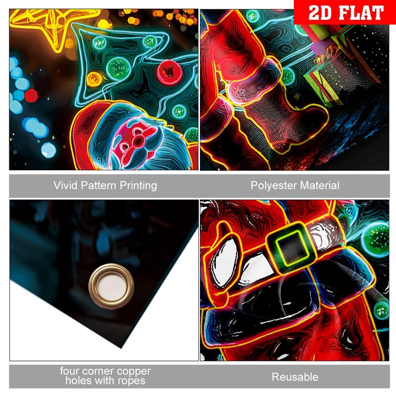 Fluorescerende juledørkledning Partybanner