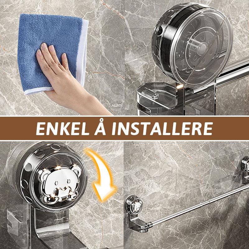 Uttrekkbar sugekopp håndklestang