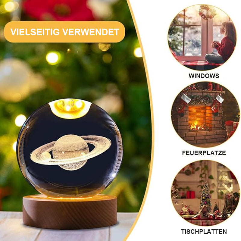 Stjernehimmel 3D mikrolandskap krystallkule/starry sky 3D micro landscape crystal ball
