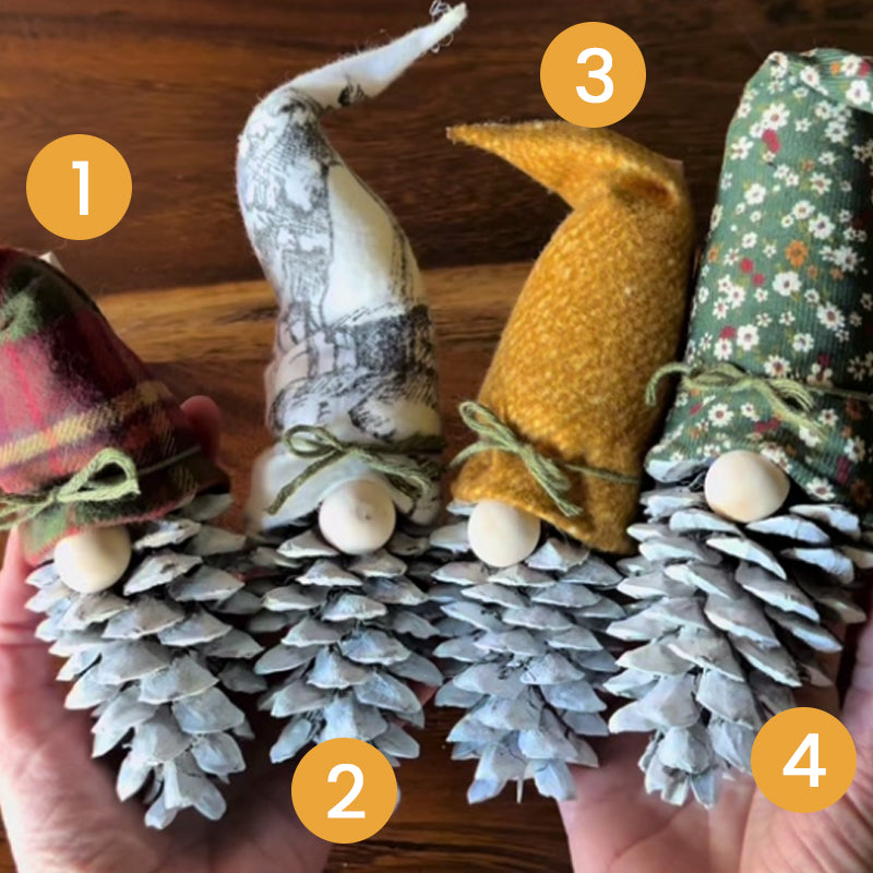 Julepynt av kongler og nisser ✨