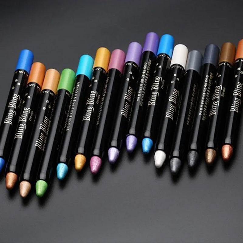 15 farger fluorescerende øyenskyggeblyant vanntett glitterøyenskygge Eyeliner