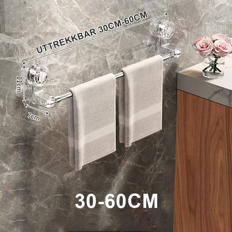 Uttrekkbar sugekopp håndklestang