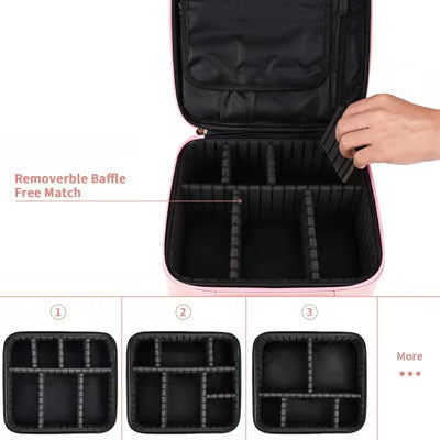 Bærbar kosmetikkveske med stor kapasitet og lys/Portable Large Capacity Cosmetic Bag With Light