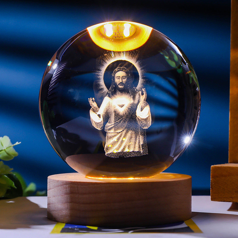 Stjernehimmel 3D mikrolandskap krystallkule/starry sky 3D micro landscape crystal ball