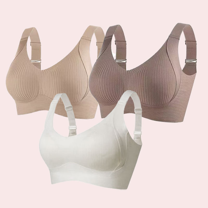 🎁Ribbet push-up-bh med justerbare bøyler for kvinner