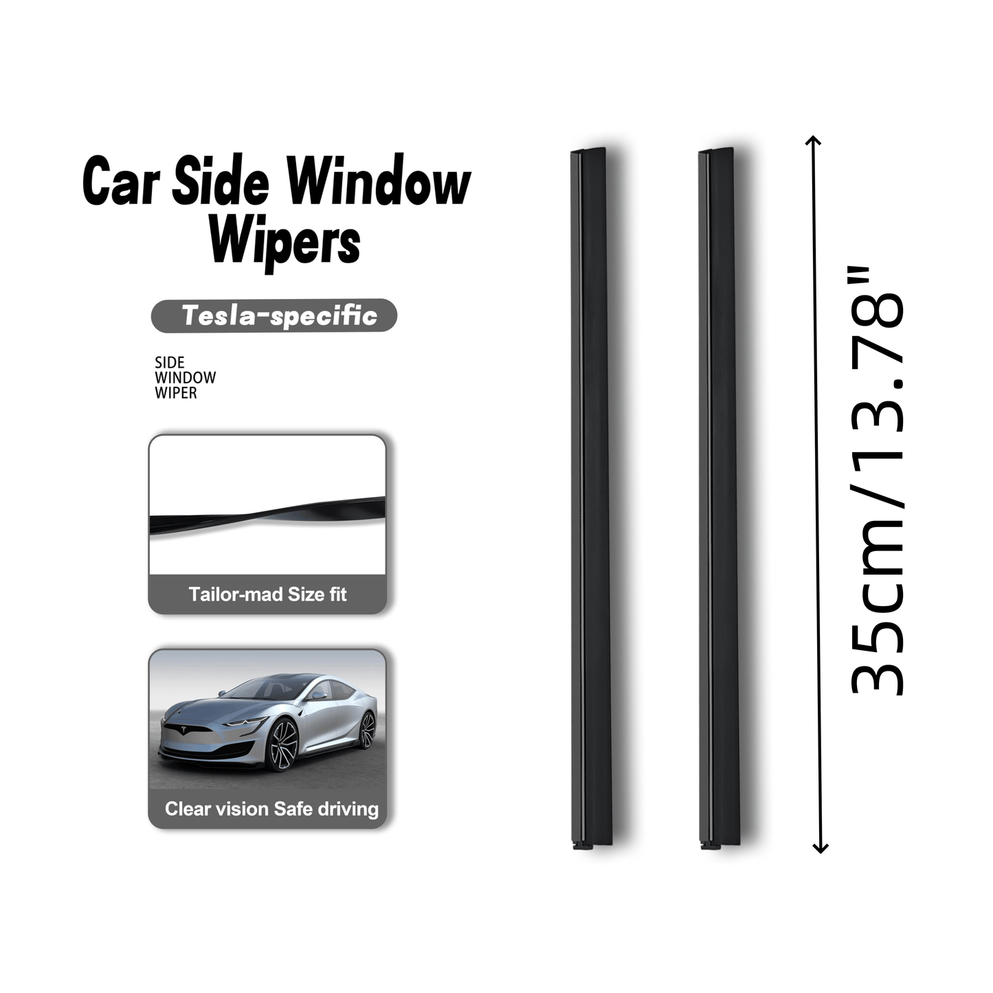 Vindusviskere For Bil/Car Side Window Wipers
