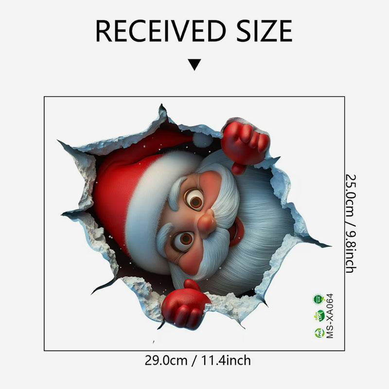 3D Santa Claus Sleigh veggklistremerke