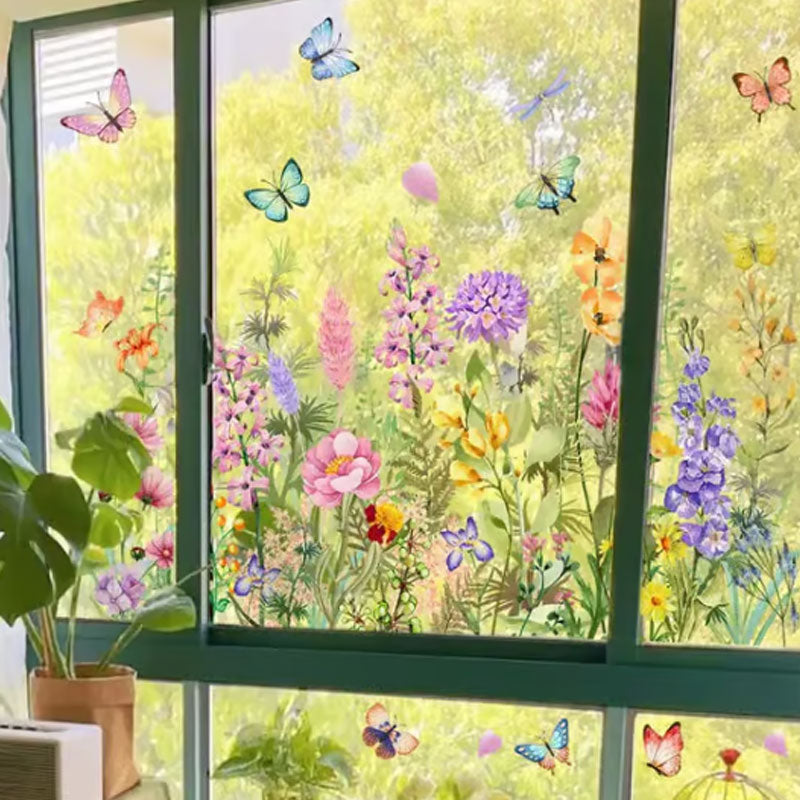 💐Fargerik blomsterbukett vindusklistremerke🖼️(Klipp fritt til etter størrelse)
