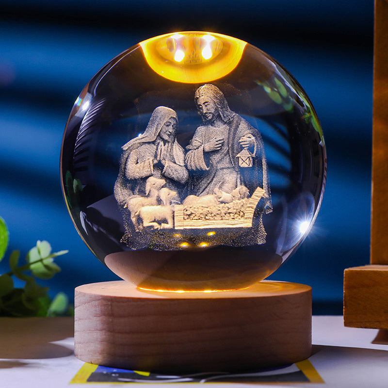 Stjernehimmel 3D mikrolandskap krystallkule/starry sky 3D micro landscape crystal ball