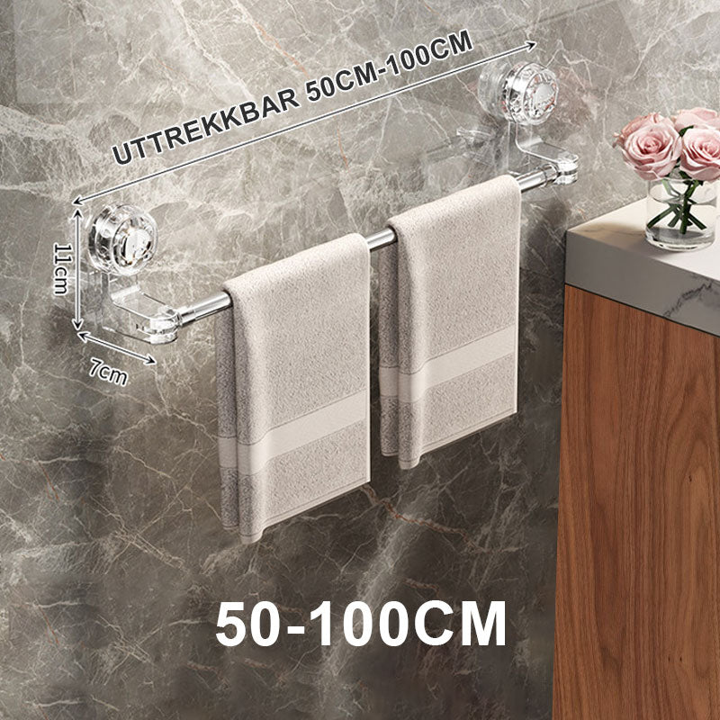 Uttrekkbar sugekopp håndklestang