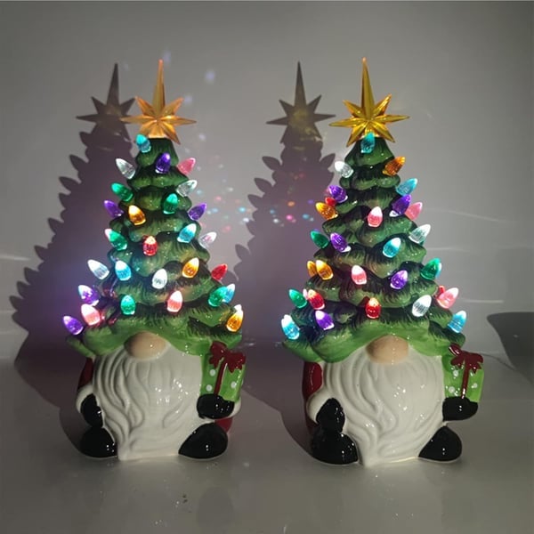🌈💫Juledekorasjon med dverger og fargede lys