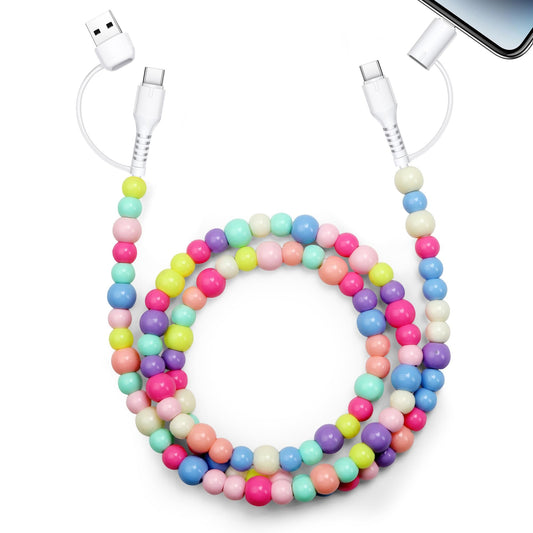 🎁KJØP 1 FÅ 1 GRATIS🔥4-i-1 perleladet ladekabel og hurtigladekabel 66W