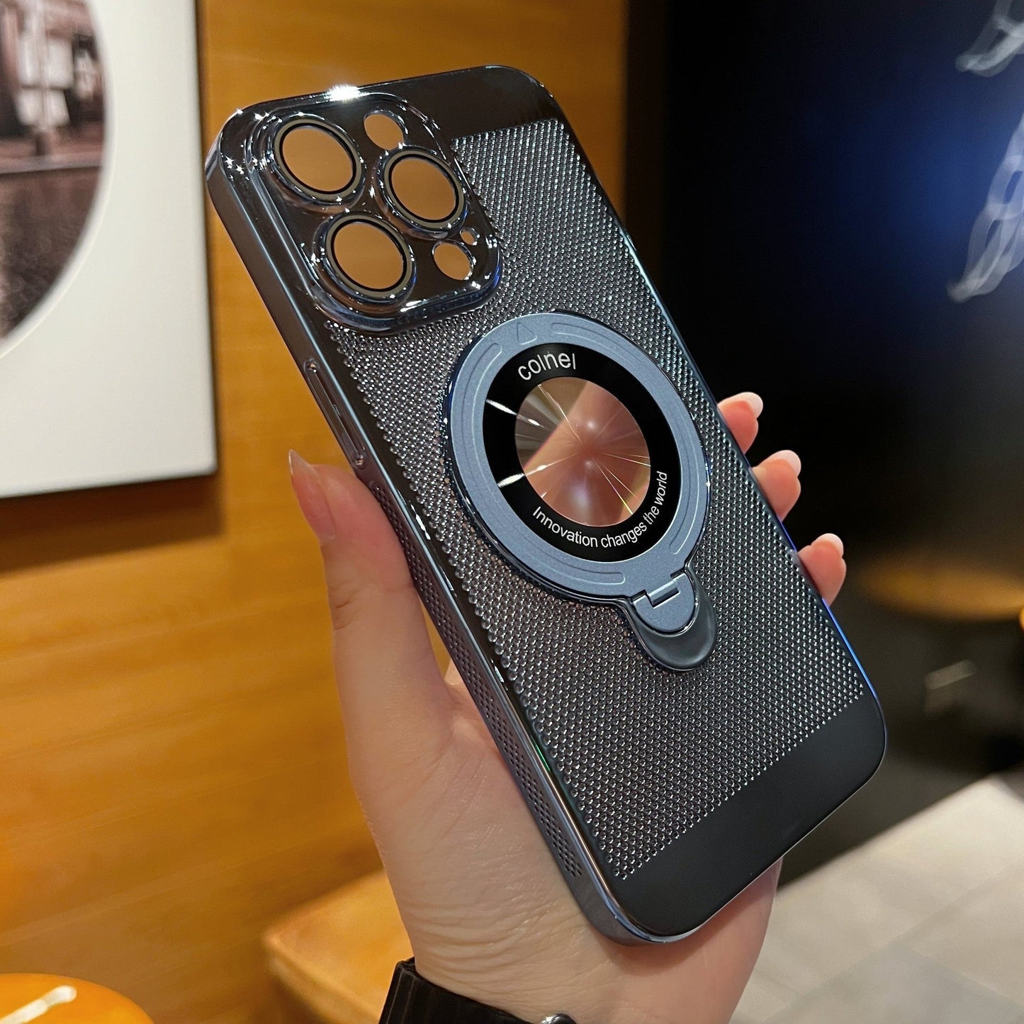 360° roterende telefonveske med stativ, avansert varmespredning og magnetisk ladestøtte