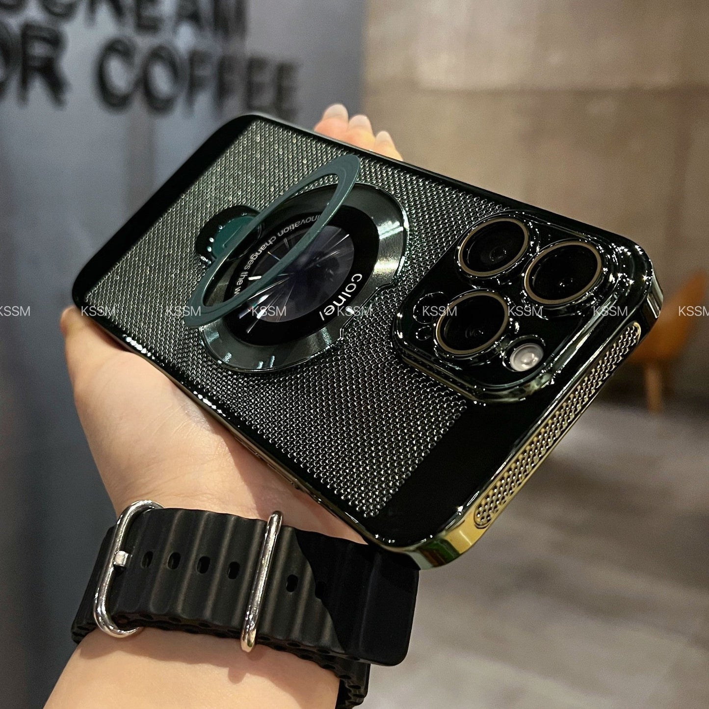 360° roterende telefonveske med stativ, avansert varmespredning og magnetisk ladestøtte