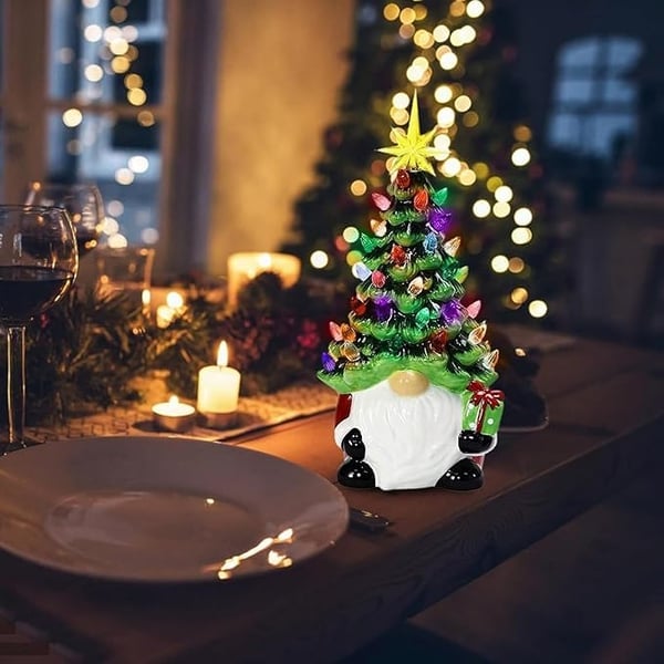 🌈💫Juledekorasjon med dverger og fargede lys