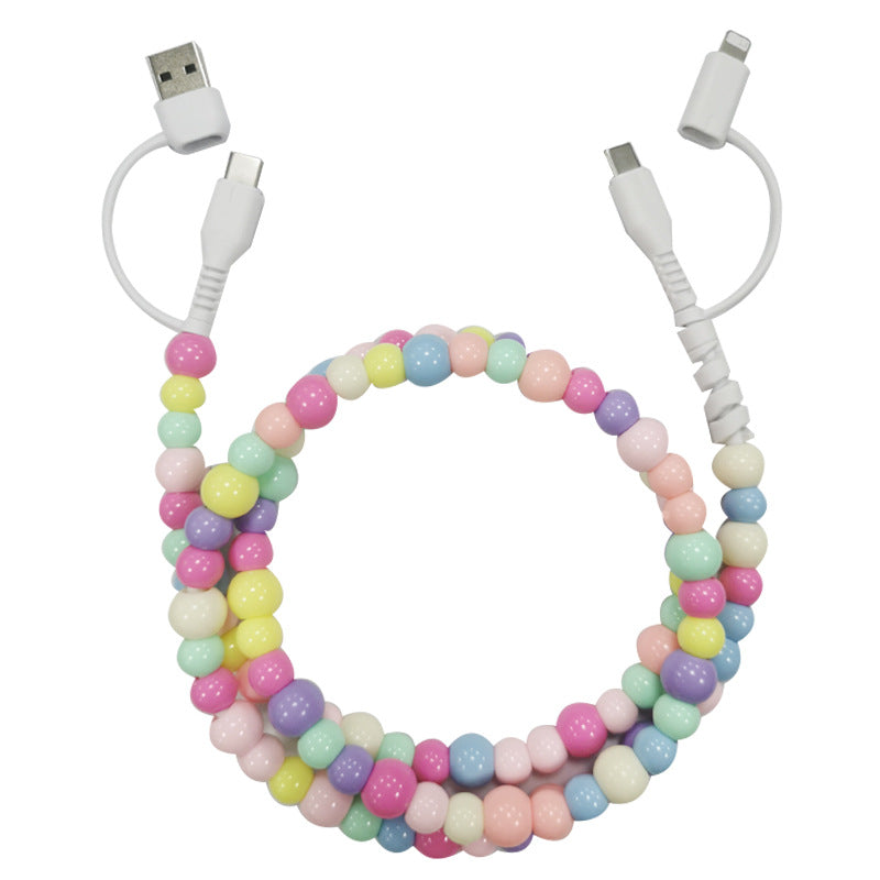 🎁KJØP 1 FÅ 1 GRATIS🔥4-i-1 perleladet ladekabel og hurtigladekabel 66W
