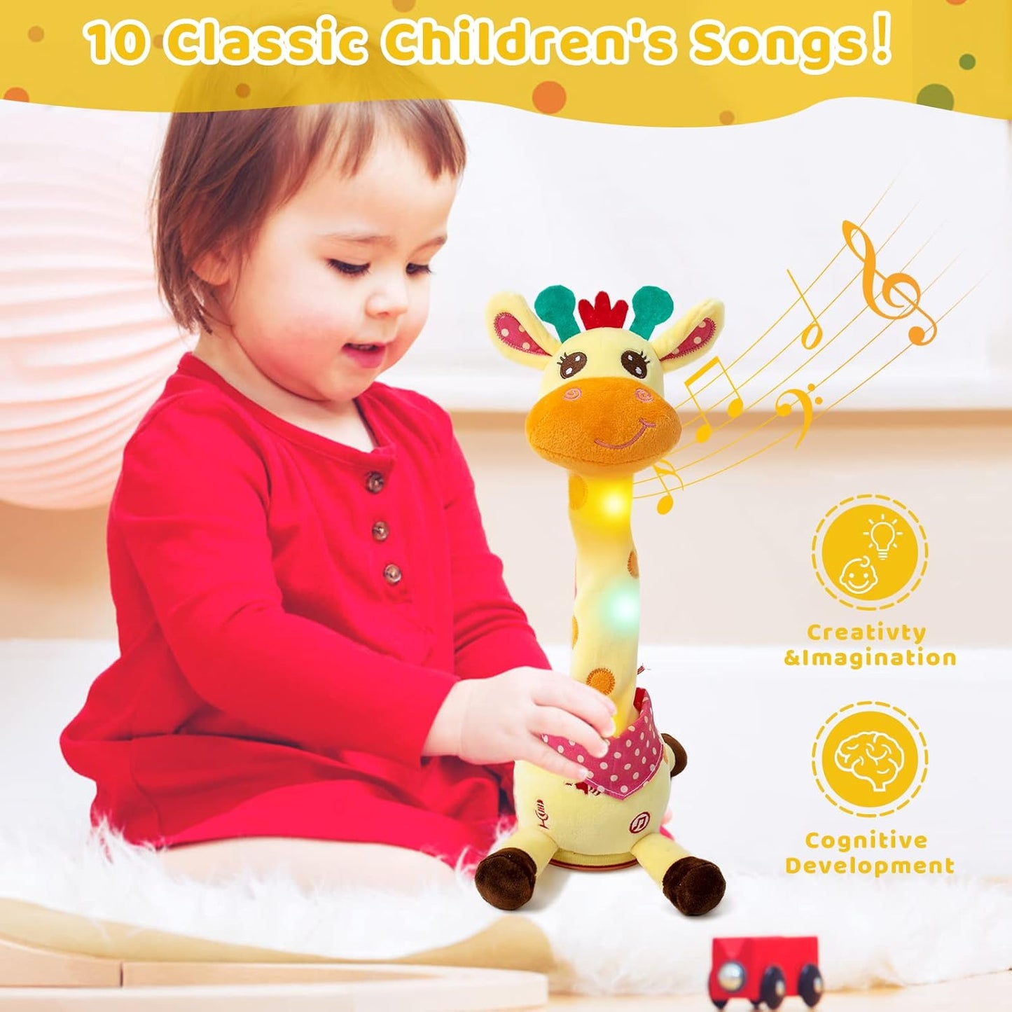 🎉 Bestselgende musikalsk giraffleke – synger, danser og gjentar det du sier! 🦒🎵🗣️