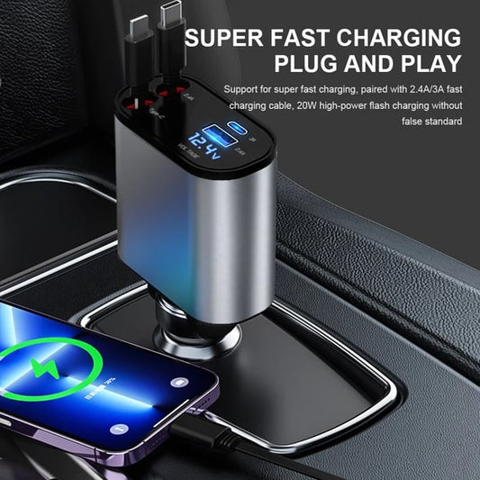 Uttrekkbar hurtiglader for bil/Retractable Car Fast Charger