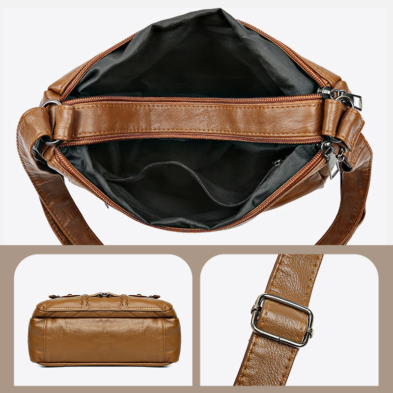 Vintage, myk PU-skinnveske for kvinner