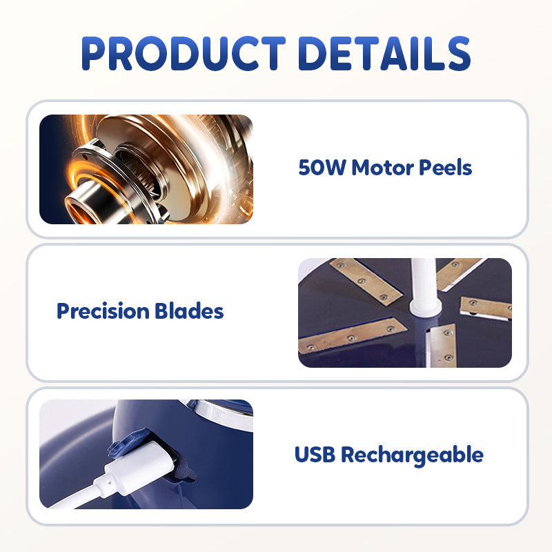 [Gratis frakt] Bærbar automatisk elektrisk frukt- og grønnsaksskreller🧄🍇